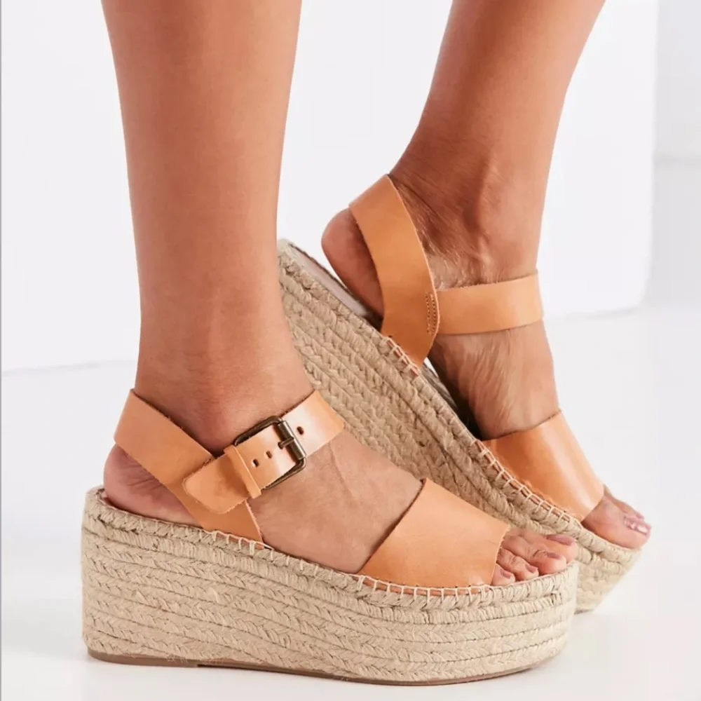 NIB Soludos Minorca High Platform Leather Sandal